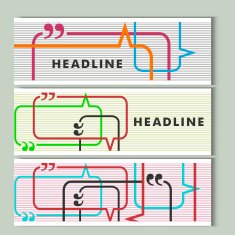 Set vector color lines with conversational bubble
