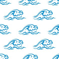 Seamless pattern of blue sea waves