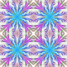 Beautiful pattern from fractal flowers Blue and purple palette