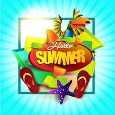 Hello Summer Typographical Background N3