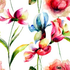 Seamless pattern with Original flowers N6