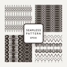 Vector set of seamless geometric patterns