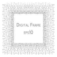 Intricate Digital vector frame with small rectangles