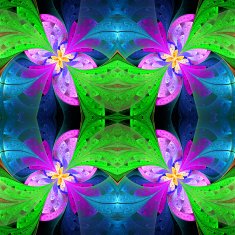 Beautiful symmetrical pattern in stained-glass window style Gre