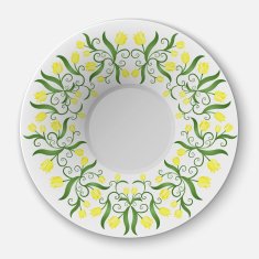 Vector plate with floral pattern