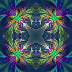 Symmetric multicolored fractal tracery Collection - frosty patt N2