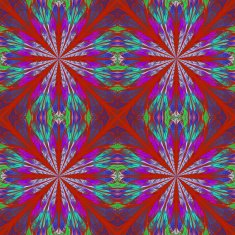 Symmetrical pattern in stained-glass window style Purple and Bl