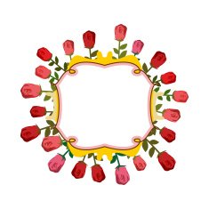 Retro frame of roses Vintage flowers Vector illustration