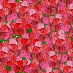 Red and pink roses seamless pattern Vector floral background of