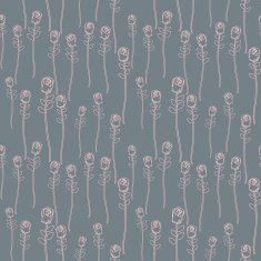 Pink Roses on a grey background seamless pattern Vector flower N2