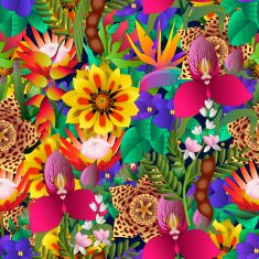 tropical flower seamless pattern