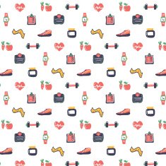 Fitness icons pattern design N2