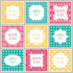 Set of graphic design frames for logo and badges Abstract