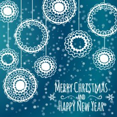 Merry Christmas and Happy New Year Abstract winter background with