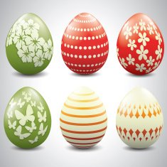 Set of six Easter eggs