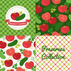 Homemade tomatoes and cucumbers collection