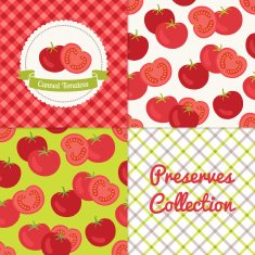 Homemade canned tomatoes collection