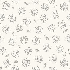 Seamless pattern with walnuts