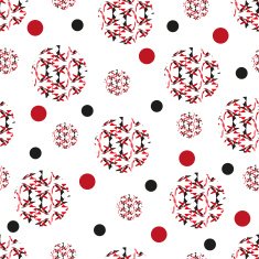 Geometric red abstract seamless background on white