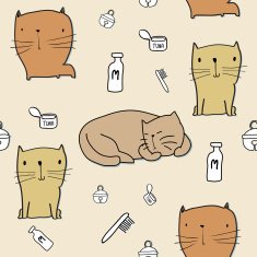 Seamless cat pattern N6