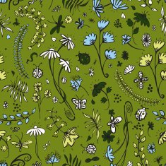 Vector seamless pattern with summer flowers N4