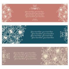 Set of three abstract floral banners N3