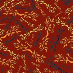 Floral red colored seamless pattern