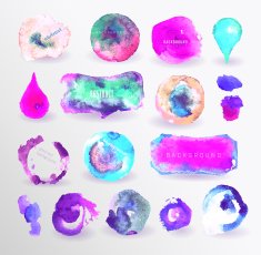 Set of watercolor label N3