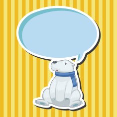 animal polar bear cartoon theme elements N8