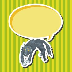 animal wolf cartoon theme elements N4