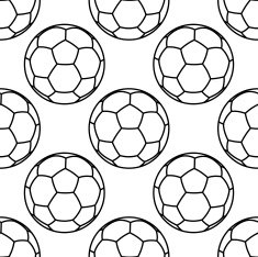 Football or soccer balls outlines seamless pattern