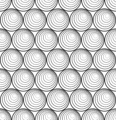Black and white geometric circle seamless pattern N2