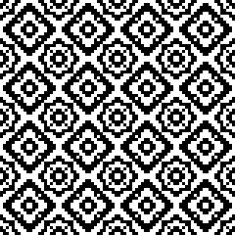 Trendy hipster Black and white pixel seamless pattern indian motifs N8