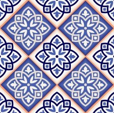 Gorgeous seamless patchwork pattern from colorful Moroccan tiles ornaments N2