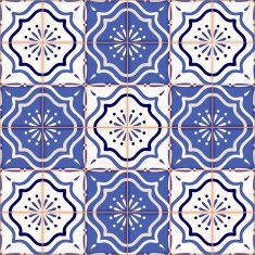 Gorgeous seamless patchwork pattern from colorful Moroccan tiles ornaments N4