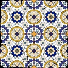 Gorgeous seamless patchwork pattern from grunge Moroccan tiles ornaments