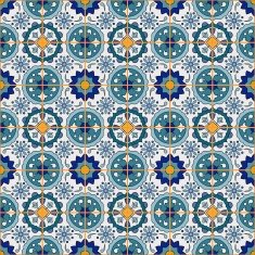 Gorgeous seamless patchwork pattern from colorful Moroccan tiles ornaments N5