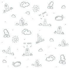Houses Vector pattern N2