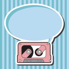 Audiotape theme elements vector eps N92