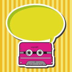 Audiotape theme elements vector eps N93
