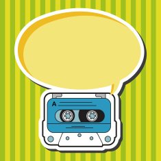 Audiotape theme elements vector eps N97
