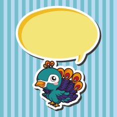animal peacock cartoon theme elements N2