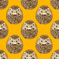Sketch cute hedgehog in vintage style