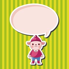 animal sheep winter cartoon theme elements N2
