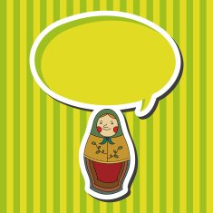 Matryoshka Russian traditional wooden doll vector pattern ele N13