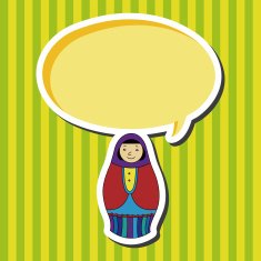 Matryoshka Russian traditional wooden doll vector pattern ele N16