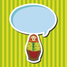 Matryoshka Russian traditional wooden doll vector pattern ele N19