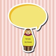 Matryoshka Russian traditional wooden doll vector pattern ele N20