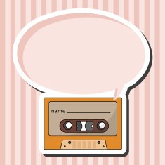 Audiotape theme elements vector eps N100