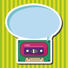 Audiotape theme elements vector eps N101